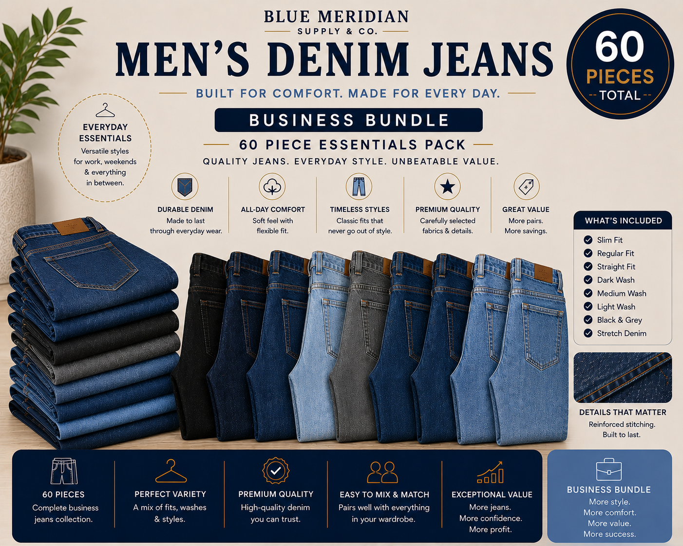 Business Bundle - Men's Denim Jeans